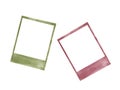 Polaroid photo frames love watercolor isolated