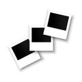 Polaroid photos on white background. Old paper. Photo collage layout. Photo album template set. Vector illustration. Royalty Free Stock Photo