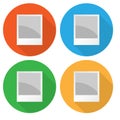 Polaroid picture, colourful web icon set, vector illustration