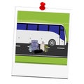 Polaroid picture tourist bus