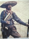 Polaroid Transfer of Gringo cowboy on Plymouth Plantation, Massachusetts Royalty Free Stock Photo