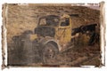 Polaroid transfer of old truck