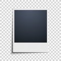 Polaroid on a transparent background. Photo frame. Grid pattern. Vector Royalty Free Stock Photo