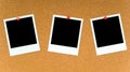 Polaroids on Corkboard Royalty Free Stock Photo
