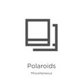 polaroids icon vector from miscellaneous collection. Thin line polaroids outline icon vector illustration. Outline, thin line Royalty Free Stock Photo