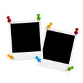 Polaroids with pin Royalty Free Stock Photo