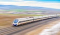 Polatli, Ankara, Turkey - January 12 2019: High speed train of TCDD on the way goes to Ankara from Istanbul
