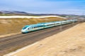 Polatli, Ankara, Turkey - January 12 2019: High speed train of TCDD on the way goes to Istanbul from Ankara