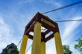 The pole bridge at the Khao Ngoo Rock Park it is beautiful