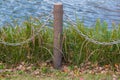 Pole and chain fence. Royalty Free Stock Photo