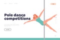 Pole dance competition concept for landing page design website template advertising sport tournament