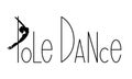 Pole dance lettering typography on white background with women silhouette.