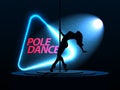 Pole Dance. Party Poster Template. Night Dance Party flyer.