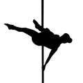 Pole dance, silhouette, girl dancing on pylon.