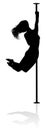 Pole Dancing Woman Silhouette Royalty Free Stock Photo