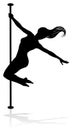 Pole Dancing Woman Silhouette Royalty Free Stock Photo