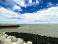 Entrance of the port in Cadzand, The Netherlands Royalty Free Stock Photo