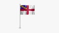 Pole Flag of Hern, Hern Pole flag waving in wind on White Background. Hern Flag, Flag of Hern