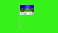 Pole Flag of Komi, Komi Pole flag waving in wind on Green Background. Komi Flag, Flag of Komi Royalty Free Stock Photo
