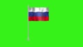 Pole Flag of Russia, Russia Pole flag waving in wind on Green Background. Russia Flag, Flag of Russia