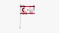 Pole Flag of Turkish Republic of Cyprus, Flag of Turkish Republic of Cyprus, Turkish Republic of CyprusPole flag waving in the