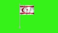 Pole Flag of Turkish Republic of Cyprus, Flag of Turkish Republic of Cyprus, Turkish Republic of CyprusPole flag waving in the