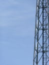 Outdoor pole metallic structure and blue sky