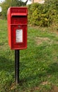 A pole mounted mail box in Sawbridgeworth, Hertfordshire