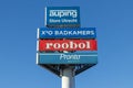 Pole sign with logoâs Auping, X2O badkamers, Roobol, Pronto wonen