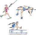 Pole vault, High jump and Long jump