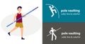 Pole vault isolated flat icon. silhouette line solid design element Royalty Free Stock Photo