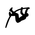 Pole vault player silhouette. Pole vault player sport simple isolated icon Royalty Free Stock Photo