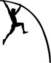 Pole vault silhouette Royalty Free Stock Photo