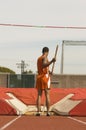 Pole Vaulter Standing With Pole