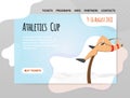 Pole vaulting, athletics competitions. Vector illutration in abstract flat style, design template of sport site header