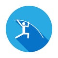 pole vaulting icon with long shadow. Element of sport icon with long shadow.Signs and symbols collection icon for websites, web de Royalty Free Stock Photo