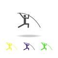 pole vaulting multicolored icons. Element of sport multicolored icons Can be used for web, logo, mobile app, UI, UX Royalty Free Stock Photo