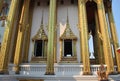 Pole and window architecture buddhist building in temple wat buakwan nonthaburi thailand