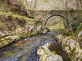 Polea roman and bridge, Villayon municipality, Asturias, Spain Royalty Free Stock Photo