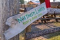 Sign for the Northern Lights Saloon, a bar in the small town of Polebridge, just outside of
