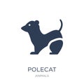 Polecat icon. Trendy flat vector Polecat icon on white background from animals collection Royalty Free Stock Photo