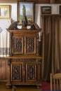 Vintage design of living room in antique manor of the artist Polenov. Museum old furniture