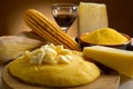 Polenta and cheese Royalty Free Stock Photo