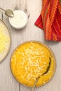 Polenta Corn Mais Flour Cream and Cheese Royalty Free Stock Photo