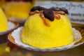 Polenta e Osei di Bergamo Alta most renowned sweet specialty of cuisine, made from sponge cake, chocolate, butter, Royalty Free Stock Photo