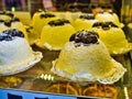 Polenta e Osei typical Bergamo sweet made of sponge cake, chocolate, butter, hazelnut creams and rum Royalty Free Stock Photo