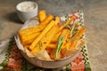 Polenta fries with thyme, rosemary and yogurt sauce