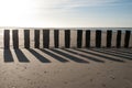 Poles on the beach Royalty Free Stock Photo