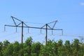 Poles and hanging power lines