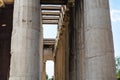 Poles of Temple of Hephaestus Hephaestion, a well-preserved Greek temple; it remains standing largely as built. It is a Doric